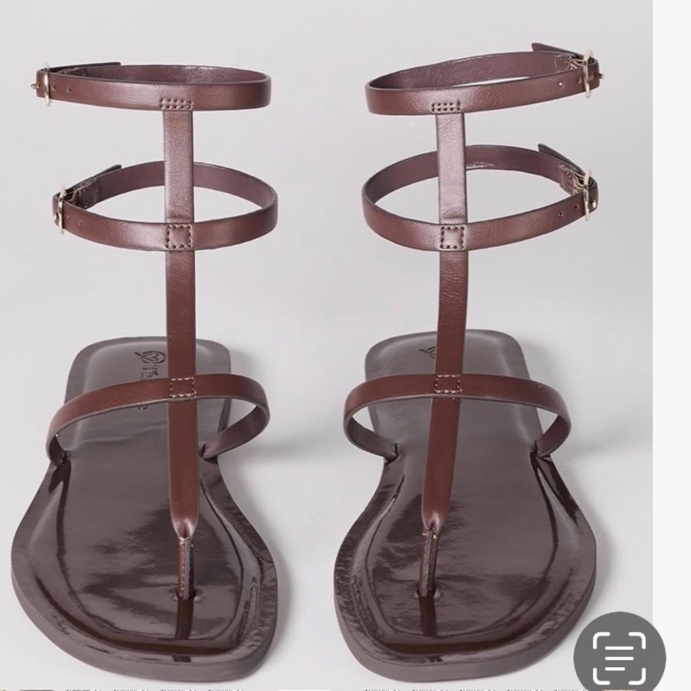 NWT The Drop Casper Gladiator mahogany thong ankle flat Sandal size 8